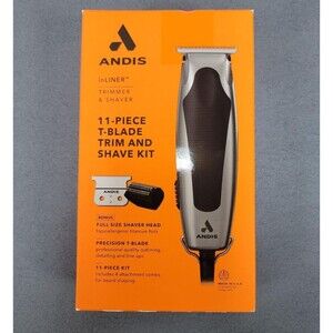 Andis inLiner T-Blade Trimmer & Full Size Shaver Head 11-Piece Kit - Made In USA